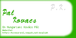 pal kovacs business card