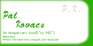 pal kovacs business card